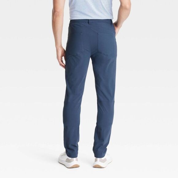 All In Motion - Men's 360 Lifestyle Slim Fit 5-Pocket Pants - All  Navy Blue - Picture 2 of 3